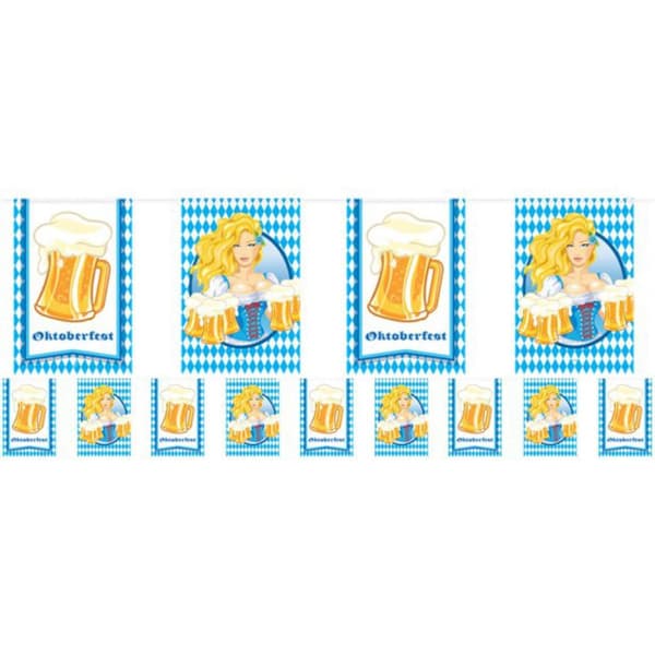 Oktoberfest Ölfest Flagg -vimpelgirlang, Bayerska Flaggan, Oktoberfest Banderoll, Festtillbehör, Oktoberfest Dekorationer, Oktoberfest Dekorationer