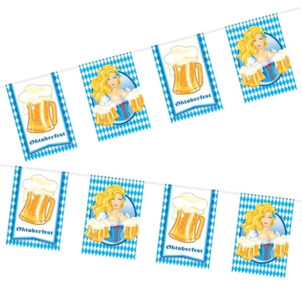 Oktoberfest Ölfest Flagg -vimpelgirlang, Bayerska Flaggan, Oktoberfest Banderoll, Festtillbehör, Oktoberfest Dekorationer, Oktoberfest Dekorationer