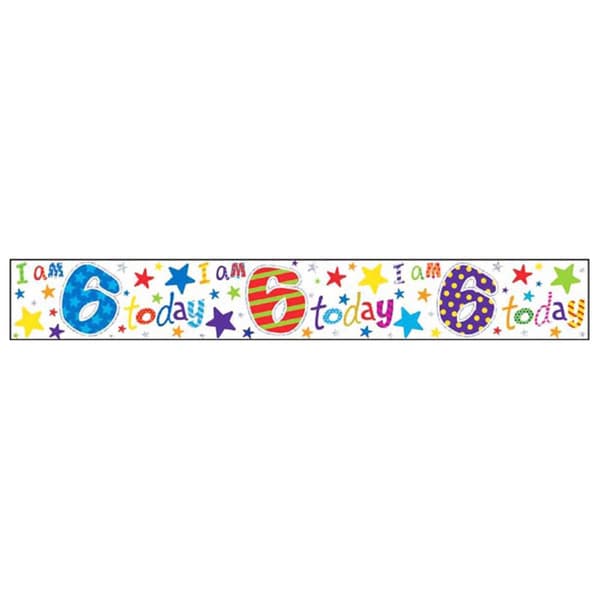 Simon Elvin Age 6 Birthday Foil Banner (6 Pack) Multicoloured 2.5m