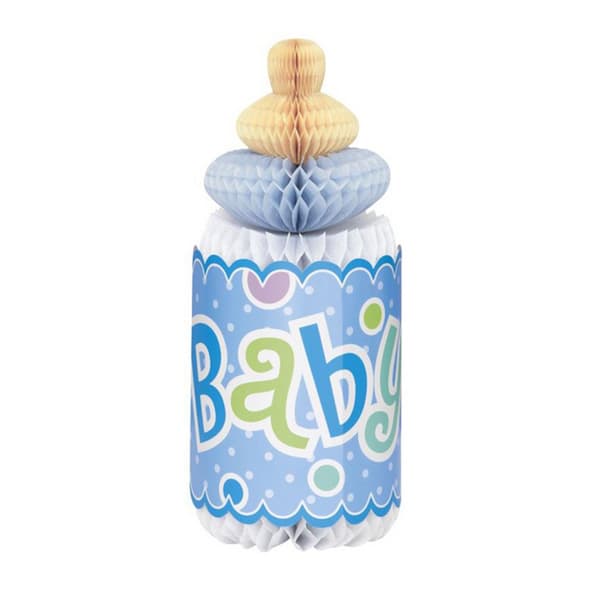 Unique Party Baby Shower Honeycomb Bottle Decoration Blue One Size