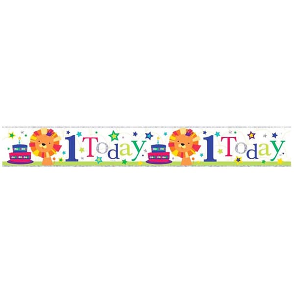 Simon Elvin Age 1 Boys Birthday Foil Banner (6 pakker) Multicoloured 2.5m