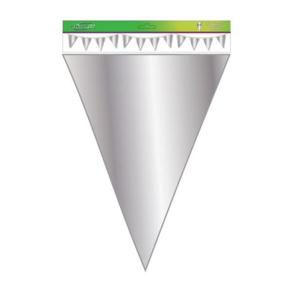 Oaktree Metallic ensfarvet bunting Silver One Size