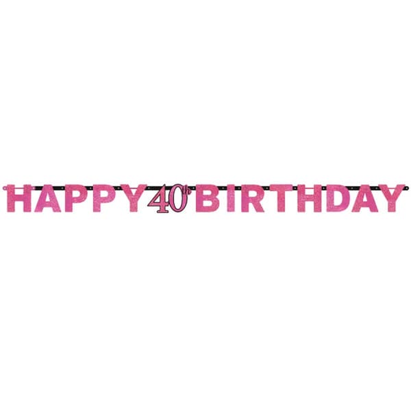 Amscan Prism Pink Happy Birthday Letter Banner