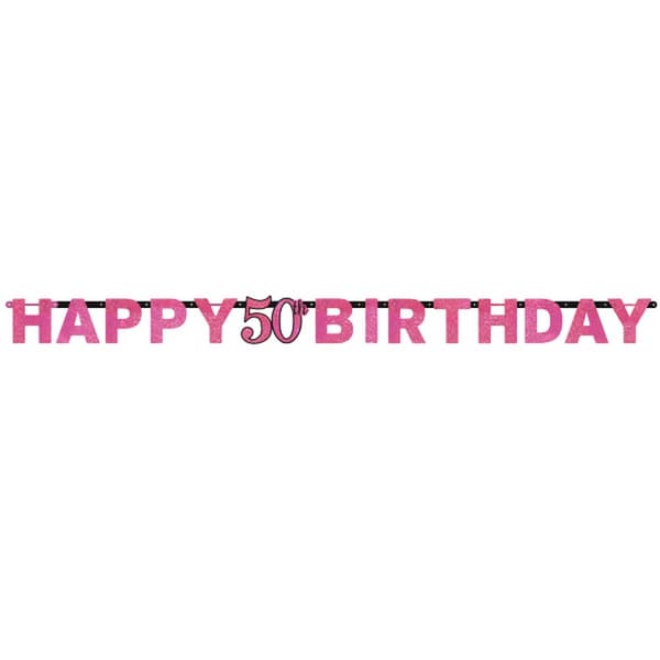 Amscan Prism Pink Happy Birthday Letter Banner