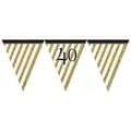 Miniatyrbild 1 av 2: Creative Party Svart och guld Milestone Paper Flag Bunting
