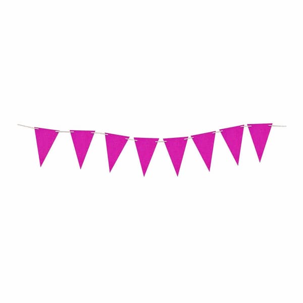 Bristol Novelty Glitter Flag Banner Hot Pink One Size