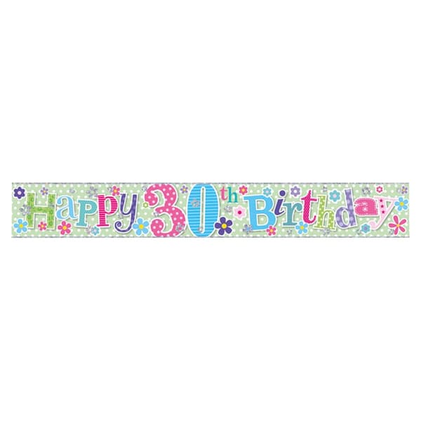 Simon Elvin Female Happy Birthday 2.5m Foil Banner Age 30 6 Banners