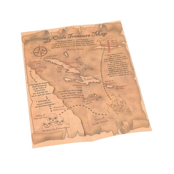 Bristol Novelty Pirate Treasure Map Brown One Size