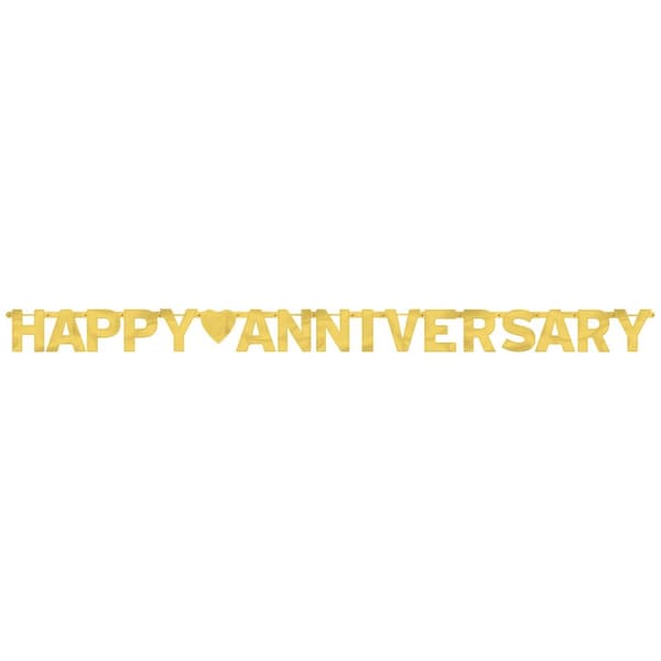 Amscan Anniversary Gold Foil Letter Banner Gold One Size
