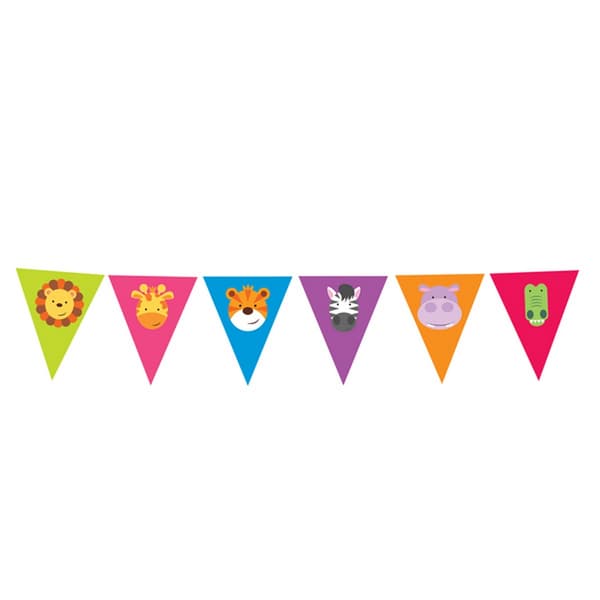Amscan Jungle Friends Animal Party Bunting 4m Multicoloured 4m x 21cm