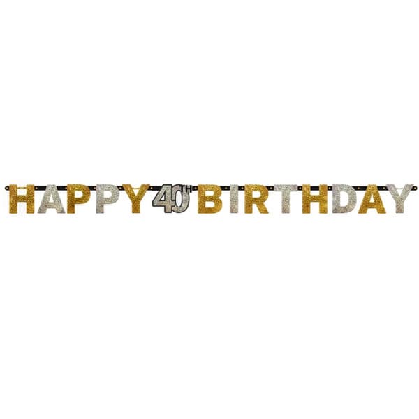 Amscan Prism Sparkling Celebration Milestone Birthday Letter Banner