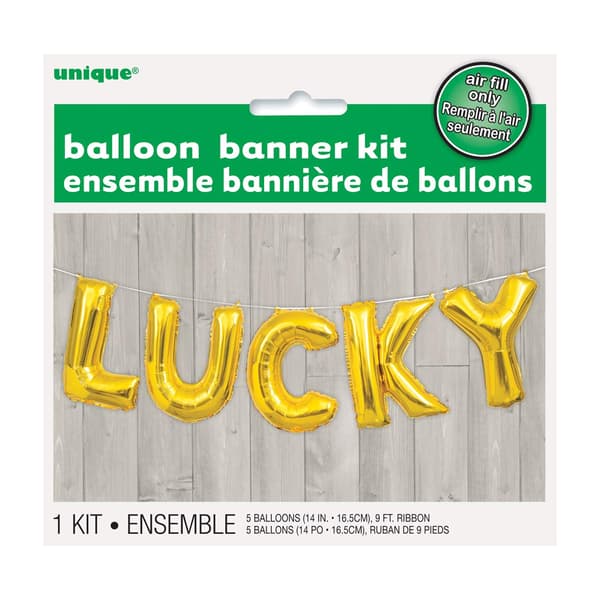 Unique Party Lucky Foil Balloon Banner Kit