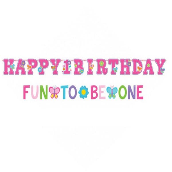 Amscan Jumbo Letter Banners Sweet Birthday Girl Combination Kit Pink One Size