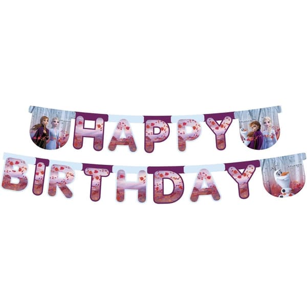 Disney Frozen II Happy Birthday Letter Banner