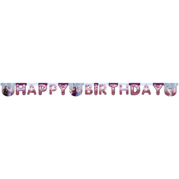 Disney Frozen II Happy Birthday Letter Banner Multicoloured One Size