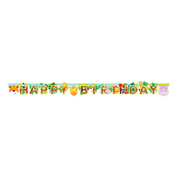 Amscan Jungle Friends Letter Banner Multicolour 2m