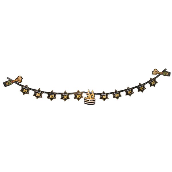 Bristol Novelty 30th Birthday Party Garland Black/Gold One Size