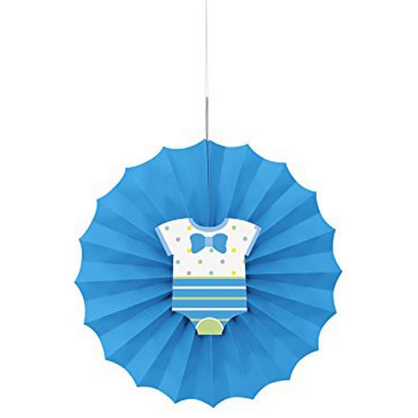 Unique Party Baby Shower Fan Decoration Blue One Size