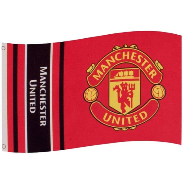 Manchester United FC Wordmark Crest Flag