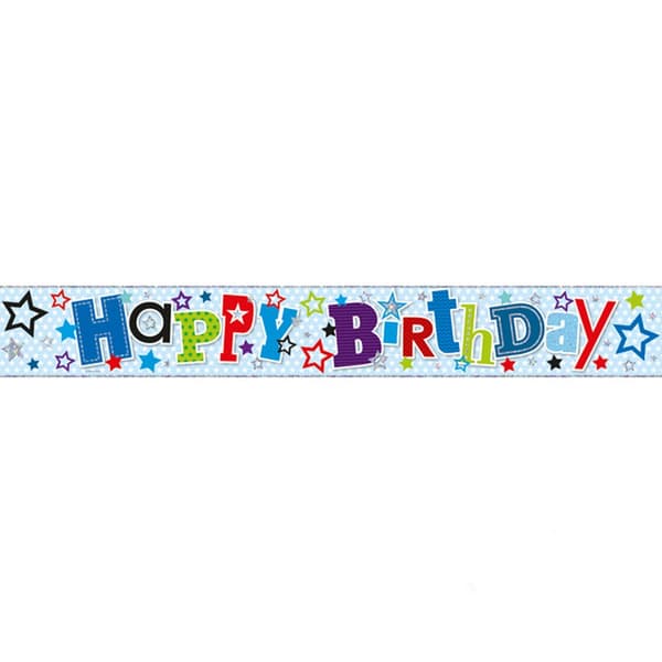 Simon Elvin Foil Birthday Banner (Pack of 6) Multicoloured 2.5m