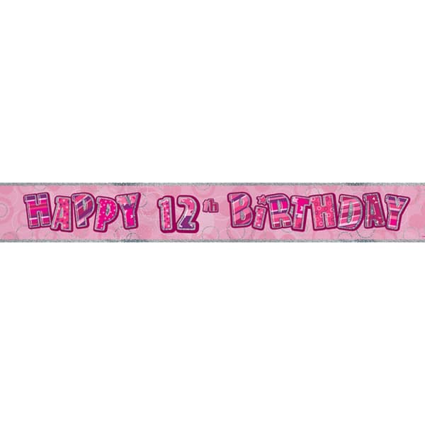 Unique Party Childrens Happy Birthday Glitz Foil Banner