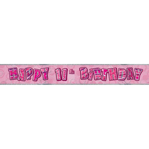 Unique Party Childrens Happy Birthday Glitz Foil Banner