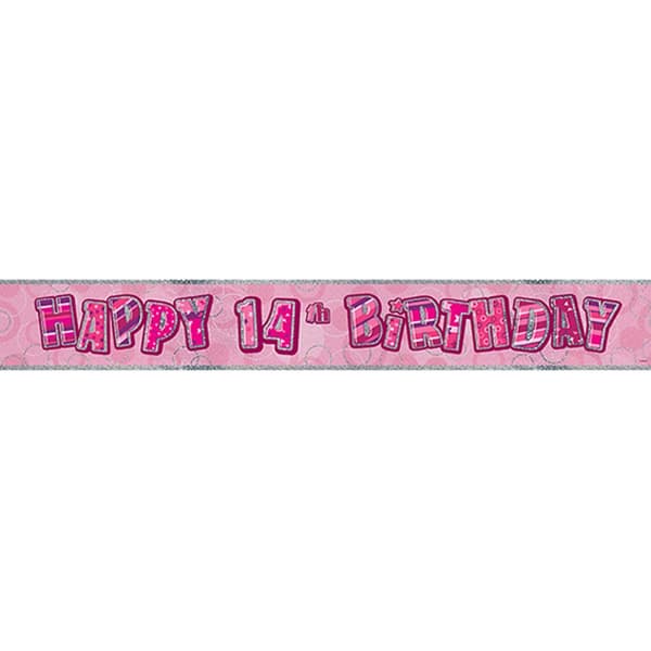 Unique Party Childrens Happy Birthday Glitz Foil Banner