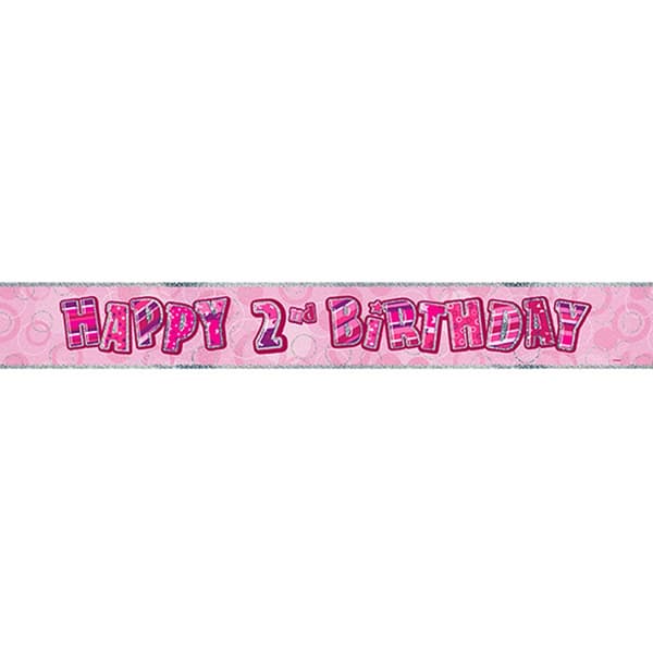 Unique Party Childrens Happy Birthday Glitz Foil Banner