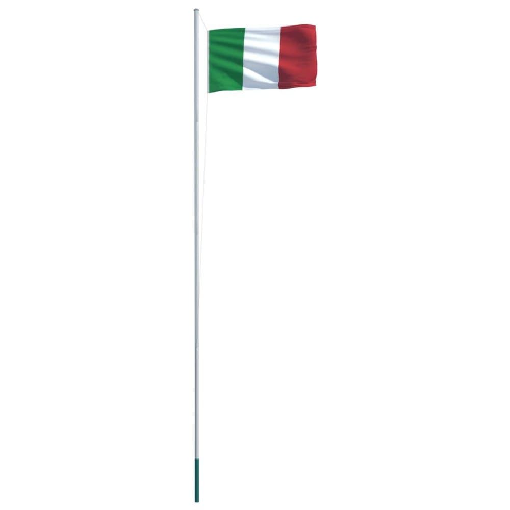 vidaXL italiensk flag og flagstang 6,2 m aluminium