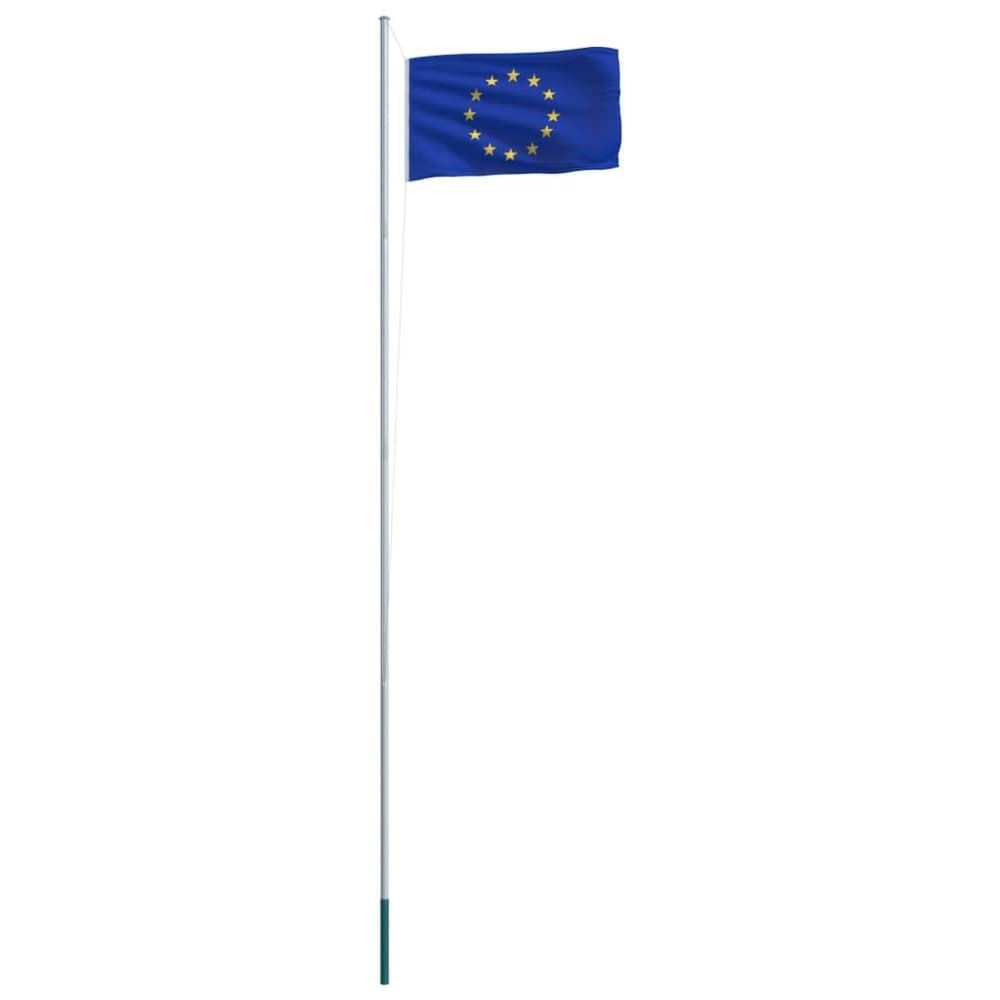 vidaXL Europaflaget og flagstang 6,2 m aluminium