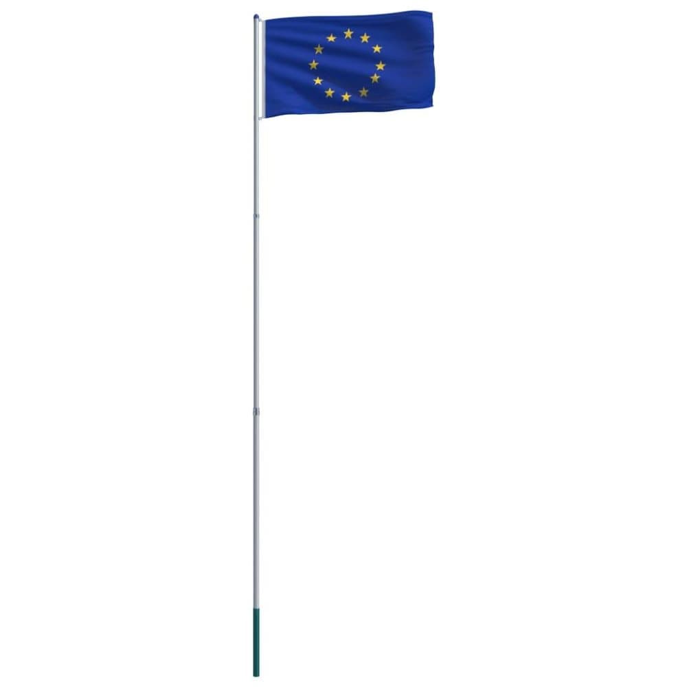 vidaXL Europeisk flagg og stang aluminium 6 m