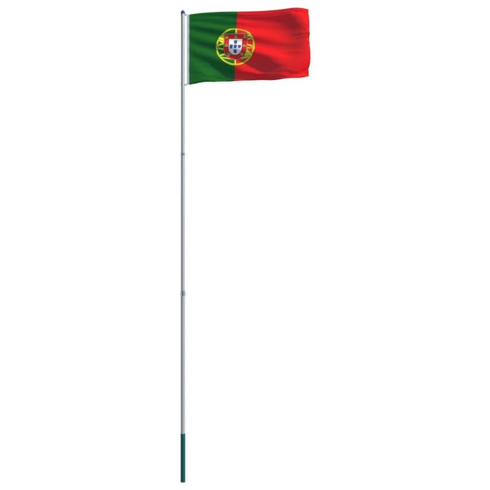 vidaXL Portugisisk flagg og stang aluminium 6 m