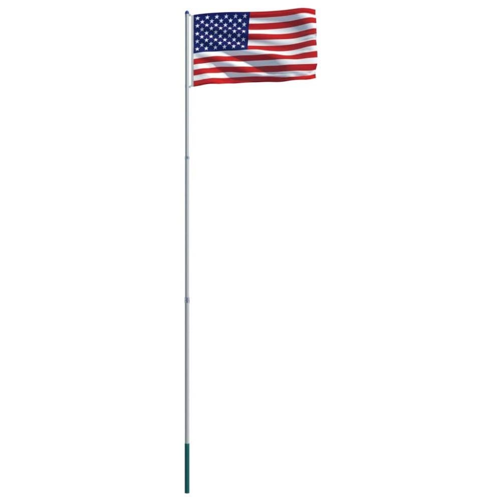 vidaXL Amerikansk flagg og stang aluminium 6 m