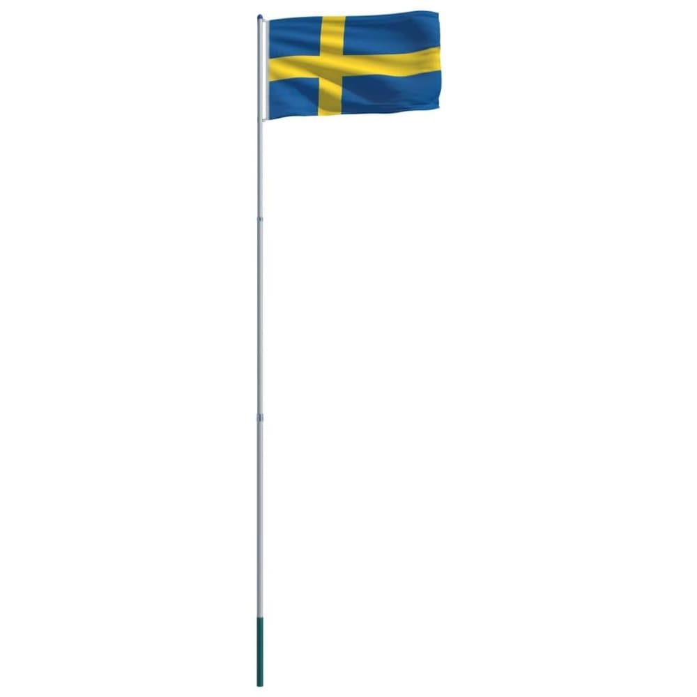 vidaXL Svensk flagg og stang aluminium 6 m
