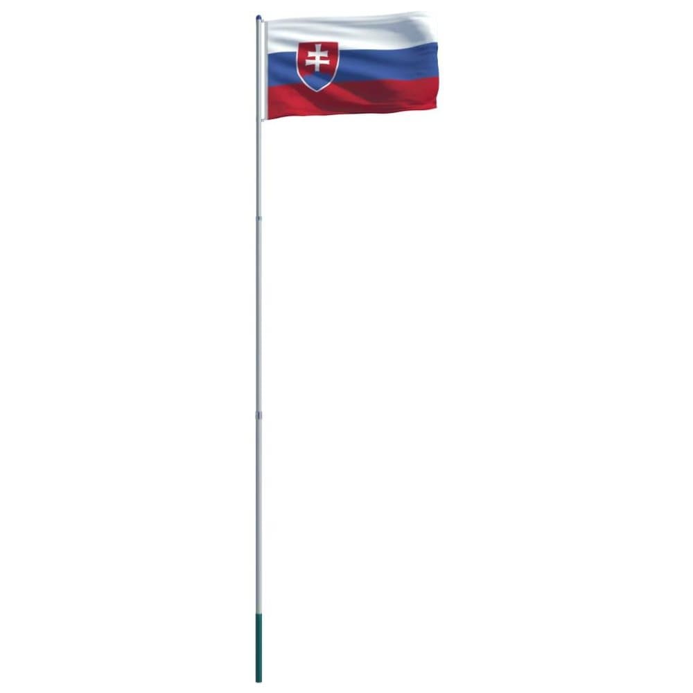 vidaXL Slovakian lippu ja tanko alumiini 6 m