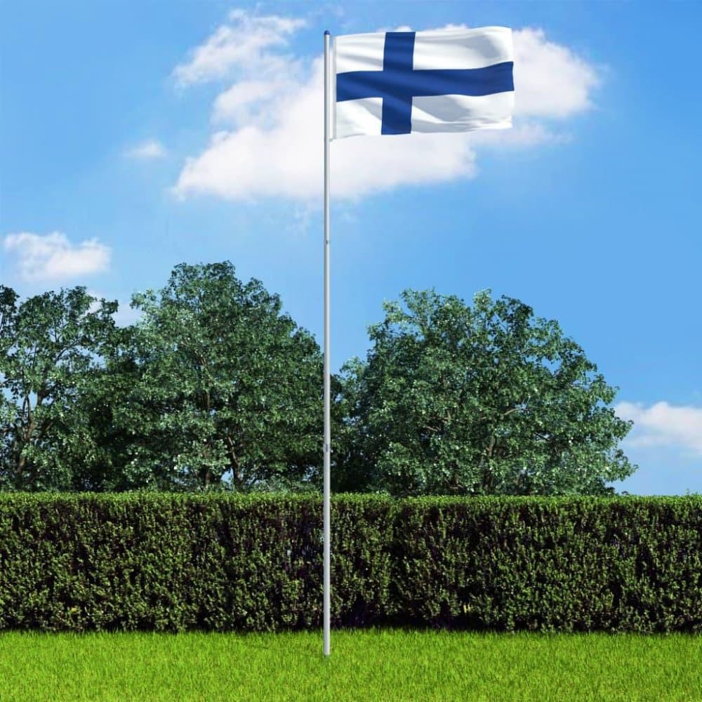 vidaXL Finsk flagg og stang aluminium 6 m