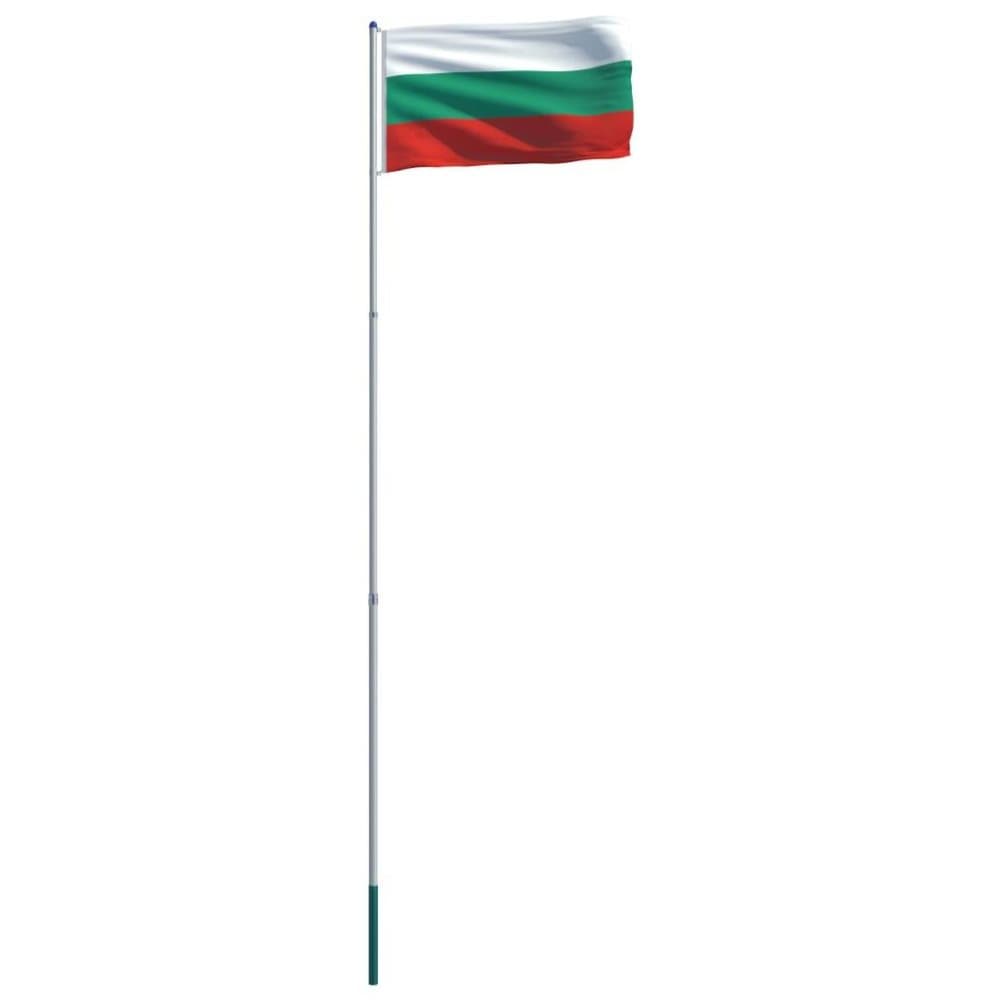 vidaXL Bulgarsk flagg og stang aluminium 6 m