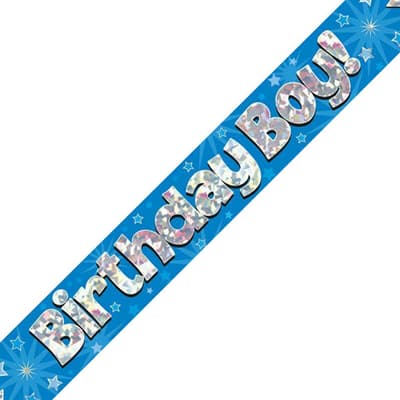 Oaktree Holographic Birthday Boy Banner