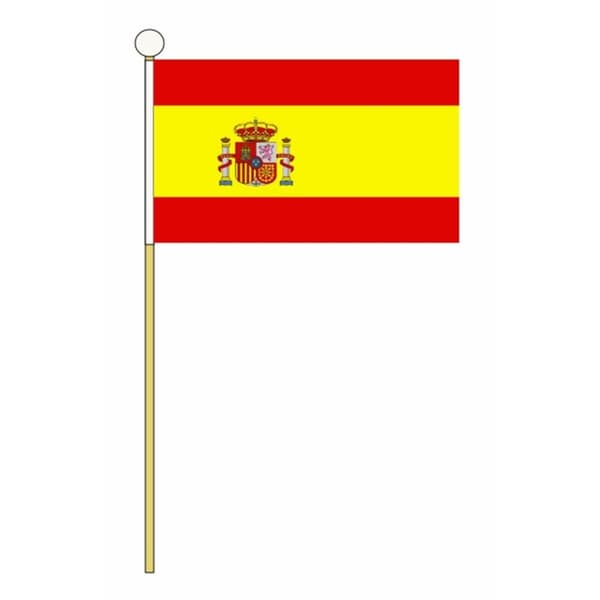 Spain Håndflag (pakke med 12) Red/Yellow 22cm x 15cm