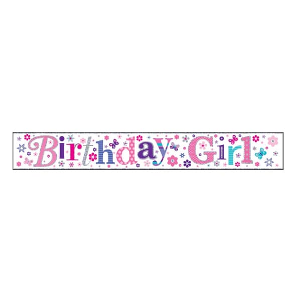 Simon Elvin Birthday Girl Foil Banner (Pack Of 6) Pink One Size