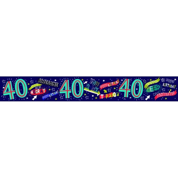 Simon Elvin Foil 40th Birthday Banner (Pack of 6) Multicoloured One Size