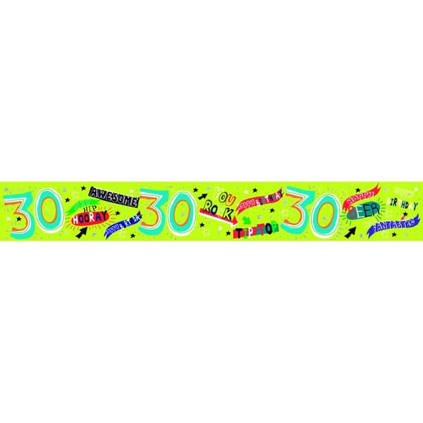 Simon Elvin Foliebanner til 30 års fødselsdag (pakke med 6) Neon Green One Size
