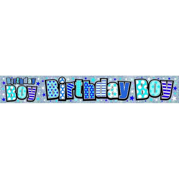 Simon Elvin Boys Foil Birthday Banner (Pack of 6) Silver/Blue One Size