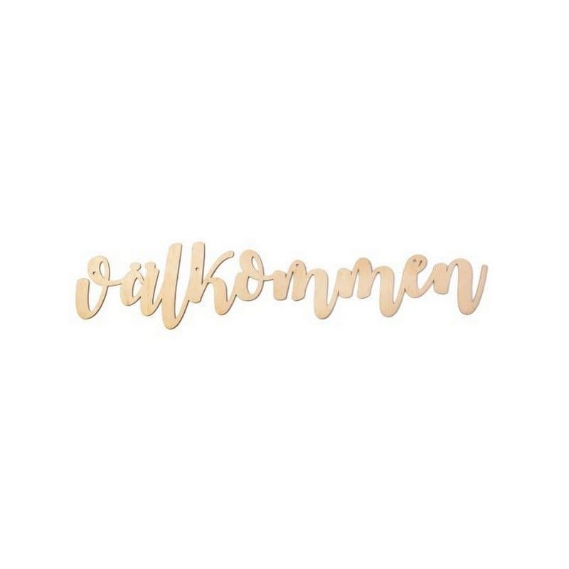 Girlang i trä "välkommen"