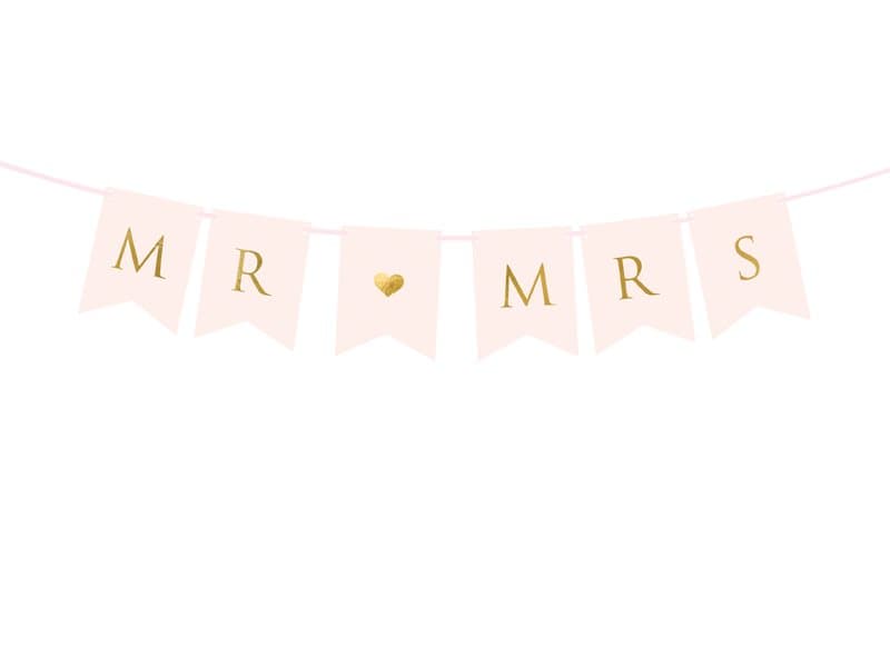 Girlang MR MRS rosa/guld