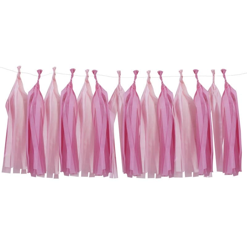 Tasselgirlang Rosa-Vit