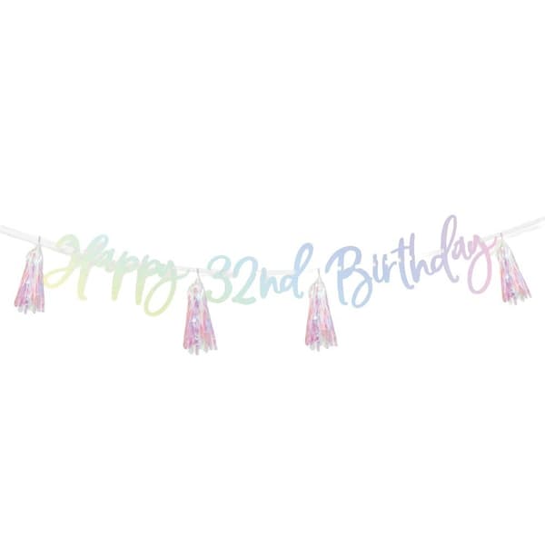 Amscan Iridescent Happy Birthday Banner (Pack of 6) Multicoloured One Size