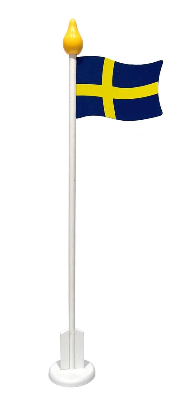 Bordflag 30 cm træflag Sverige