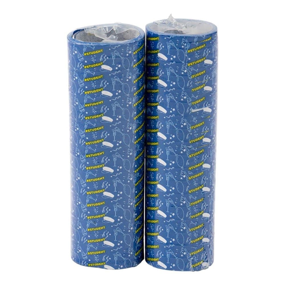 Serpentiner #Student 2-pack - Blå och Gul med Text