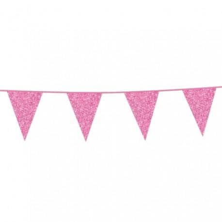Flaggirlang Glitter Baby Rosa